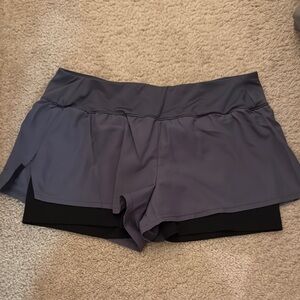 Champion Gray and Black Athletic Shorts Double-Layered Comfort